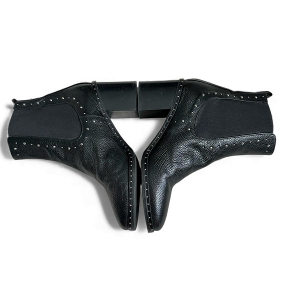 Napoleoni Chelsea Studded Boots Black Ankle Booties Moto Academia 39 Size 8 - Picture 5 of 14